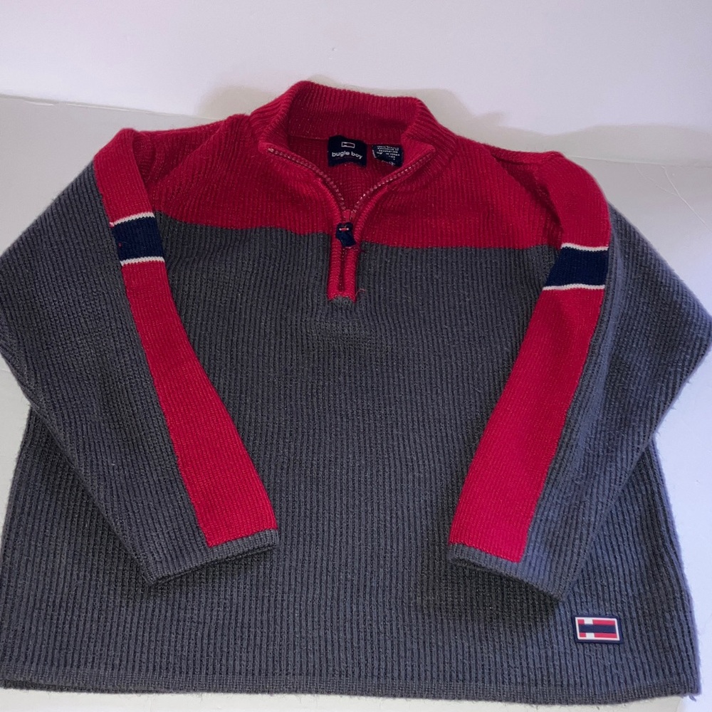 Bugle Boy Kids Red and Gray Sweater‎ Size 7